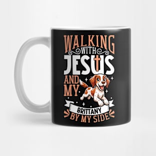 Jesus and dog - Brittany Spaniel Mug